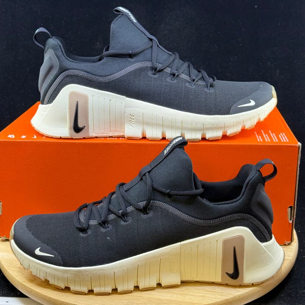 Mens Size 12 Nike Free Metcon 6 Black Coconut Milk Training Shoes FJ7127 010 NEW